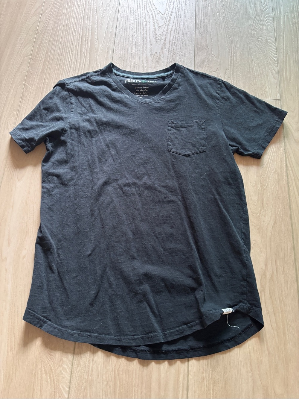 Free Planet Black Short-Sleeve V-Neck Pocket Tee